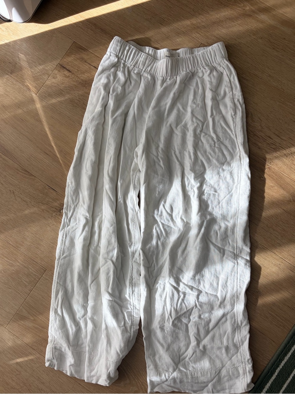 Abercrombie & Fitch White linen Elastic Waist
